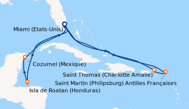 Itinéraire de la croisière Miami (Etats-Unis), Princess Cays (Bahamas), ...