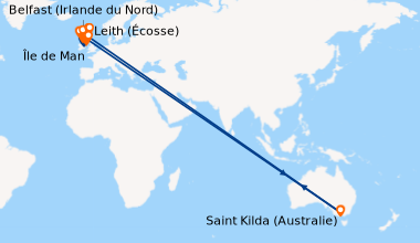 Itinéraire de la croisière Belfast (Irlande du Nord), Île de Man, Île de...