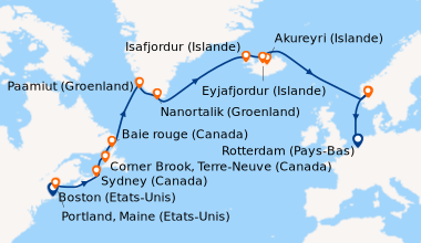 Itinéraire de la croisière Boston (Etats-Unis), Portland, Maine (Etats-U...
