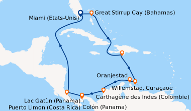 Itinéraire de la croisière Miami (Etats-Unis), Great Stirrup Cay (Bahama...