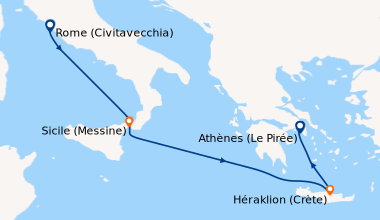Itinéraire de la croisière Italie, Grèce