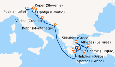 Itinéraire de la croisière Fusina (Italie), Koper (Slovénie), Opatija (C...