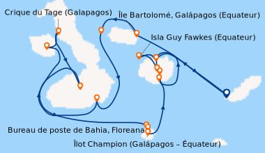 Carte de l'itinéraire de la croisière