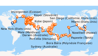 Itinéraire de la croisière Miami (Etats-Unis), En mer, George Town (Baha...