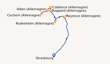 Itinéraire de la croisière 2 FLEUVES : la vallée du Rhin romantique et la magie de la Moselle (SCM_PP)