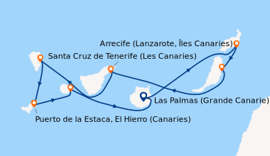 Carte de l'itinéraire de la croisière