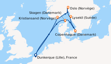 Itinéraire de la croisière Capitales Scandinaves