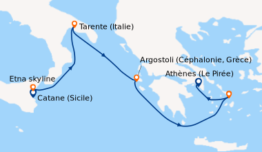 Itinéraire de la croisière Italie, Grèce