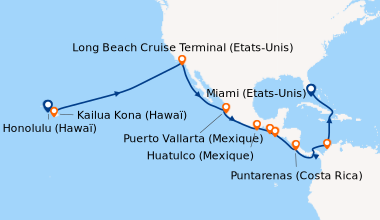Itinéraire de la croisière Honolulu (Hawaï), Kailua Kona (Hawaï), En mer...