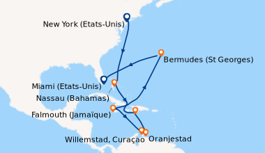 Itinéraire de la croisière New York (Etats-Unis), En mer, En mer, Nassau...