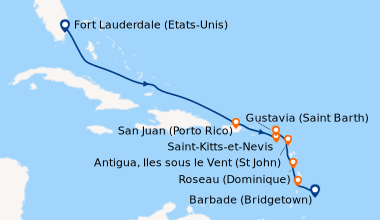 Itinéraire de la croisière Fort Lauderdale (Etats-Unis), En mer, En mer,...
