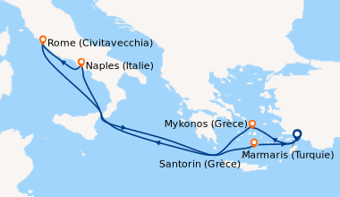 Itinéraire de la croisière Kusadasi (Turquie), Marmaris (Turquie), En me...