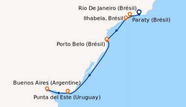 Itinéraire de la croisière Rio De Janeiro (Brésil), En mer