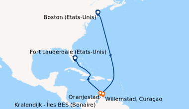 Itinéraire de la croisière Boston (Etats-Unis), En mer, En mer, En mer, ...