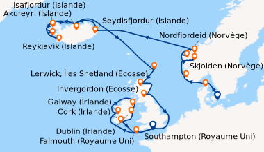 Itinéraire de la croisière Copenhague (Danemark), Skagen (Danemark), Sta...