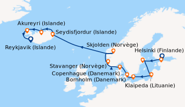 Itinéraire de la croisière Helsinki (Finlande), Tallinn (Estonie), Stock...