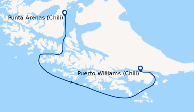Itinéraire de la croisière Puerto Williams (Chili), Traversée du passage...