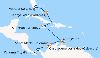 Itinéraire de la croisière Panama City (Panama), Panama City (Panama), E...