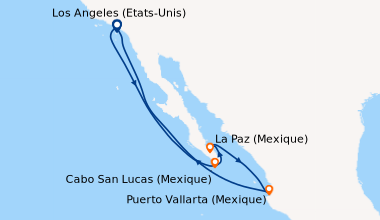 Itinéraire de la croisière Los Angeles (Etats-Unis), En mer, Cabo San Lu...
