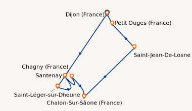 Carte de l'itinéraire de la croisière