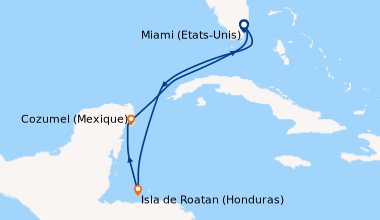 Itinéraire de la croisière Miami (Etats-Unis), En mer, Falmouth (Jamaïqu...