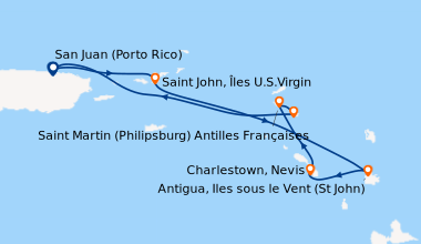 Itinéraire de la croisière San Juan (Porto Rico), Saint John, Îles U.S.V...