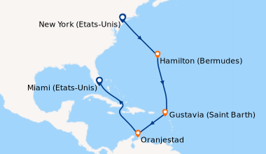 Itinéraire de la croisière New York (Etats-Unis), En mer, En mer, Hamilt...