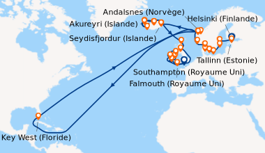 Itinéraire de la croisière Helsinki (Finlande), Tallinn (Estonie), Stock...