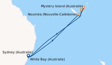 Itinéraire de la croisière Sydney (Australie), En mer, En mer, Nouméa (N...