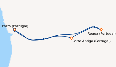 Itinéraire de la croisière Le Douro joyau inépuisable et traditions ancestrales (formule port-port) (POB_PP)