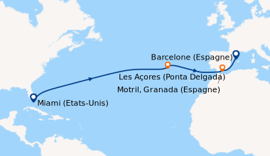 Itinéraire de la croisière Miami (Etats-Unis), En mer, En mer, En mer, E...
