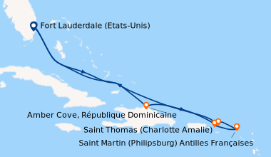 Itinéraire de la croisière Fort Lauderdale (Etats-Unis), En mer, Amber C...