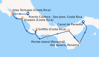 Itinéraire de la croisière Canal de Panama, Isla Iguana, Panama, L\'île ...