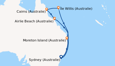 Itinéraire de la croisière Sydney (Australie), En mer, En mer, Airlie Be...