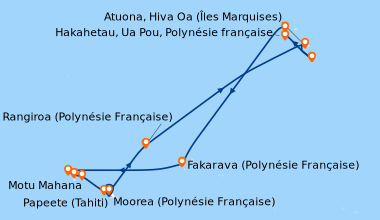 Carte de l'itinéraire de la croisière