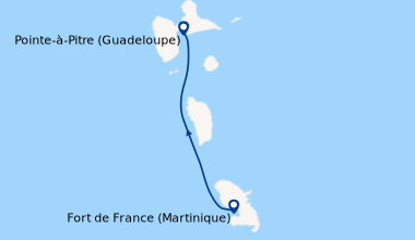 Itinéraire de la croisière Antilles