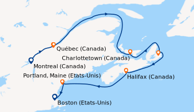 Itinéraire de la croisière Montreal (Canada), Saint-Laurent (fleuve/Cana...