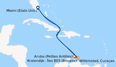 Itinéraire de la croisière Miami (Etats-Unis), En mer, En mer, Kralendij...