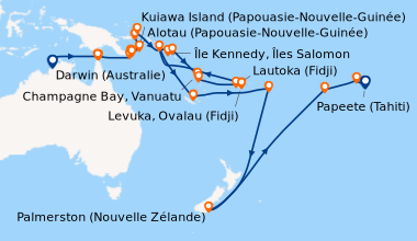 Itinéraire de la croisière Darwin (Australie), En mer, En mer, Cape York...