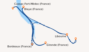 Itinéraire de la croisière Bordeaux et sa région (BOS_PP)