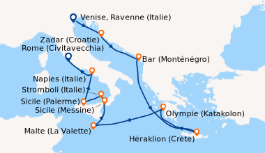 Itinéraire de la croisière Istanbul (Turquie), Istanbul (Turquie), Kusad...