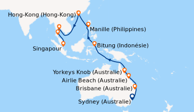 Itinéraire de la croisière Sydney (Australie), Sydney (Australie), En me...