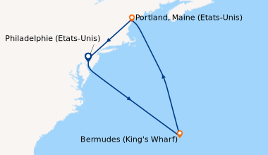 Itinéraire de la croisière Philadelphie (Etats-Unis), En mer, Bermudes (...