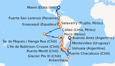 Itinéraire de la croisière Miami (Etats-Unis), En mer, En mer, En mer, C...