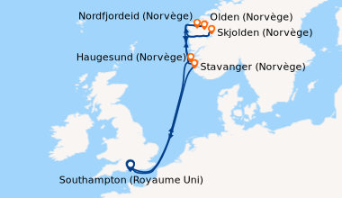 Itinéraire de la croisière Au Cœur Des Fjords