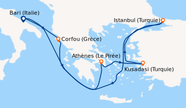 Itinéraire de la croisière Odyssée des Empires