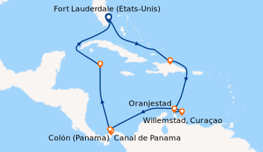 Itinéraire de la croisière Fort Lauderdale (Etats-Unis), En mer, Puerto ...