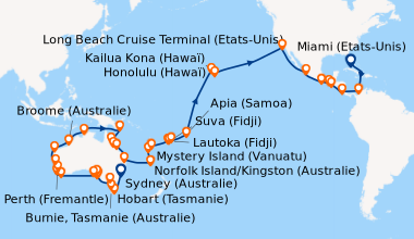Itinéraire de la croisière Sydney (Australie), Sydney (Australie), En me...