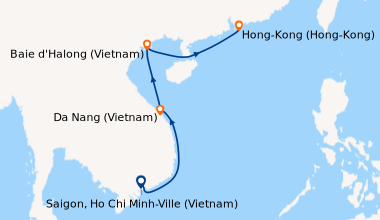 Itinéraire de la croisière Saigon, Ho Chi Minh-Ville (Vietnam), Saigon, ...