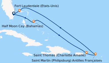 Itinéraire de la croisière Fort Lauderdale (Etats-Unis), Half Moon Cay (...